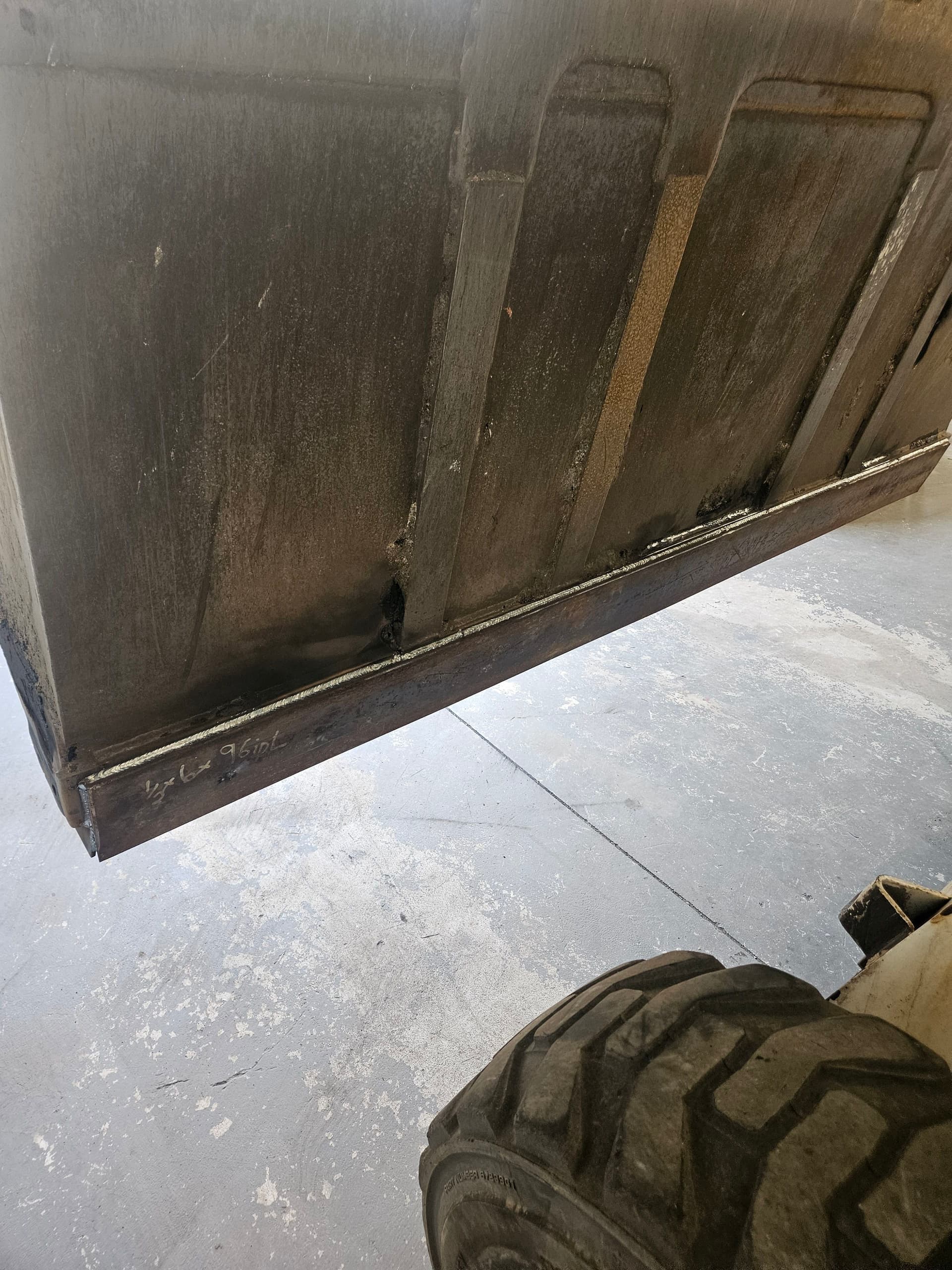 Skid Steer Bucket Repair - New Cutting Edge and Crack Repair